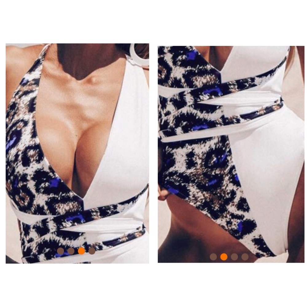 COPY - ๐HPx2๐1 LEFT๐ฅBlue Cheetah ๐ Print Swimsuit - Picture 2 of 6
